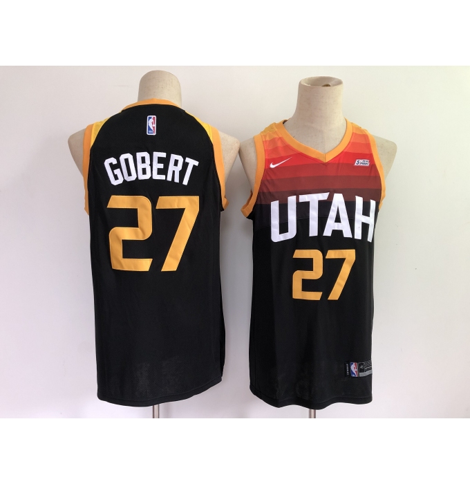 Men's Utah Jazz #27 Rudy Gobert Nike Black City Player Jersey