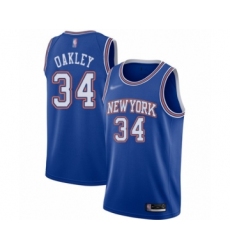 Youth New York Knicks #34 Charles Oakley Swingman Blue Basketball Jersey - Statement Edition