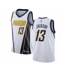 Men's Nike Indiana Pacers #13 Mark Jackson White Swingman Jersey - Earned Edition
