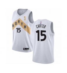 Men's Toronto Raptors #15 Vince Carter Swingman White 2019 Basketball Finals Champions Jersey - City Edition