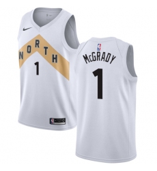 Men's Nike Toronto Raptors #1 Tracy Mcgrady Swingman White NBA Jersey - City Edition