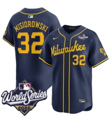 Men's Milwaukee Brewers #32 Jacob Misiorowski Navy 2026 World Series Alternate Limited Stitched Baseball Jersey