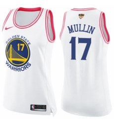 Women's Nike Golden State Warriors #17 Chris Mullin Swingman White/Pink Fashion 2018 NBA Finals Bound NBA Jersey