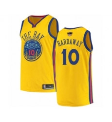 Men's Golden State Warriors #10 Tim Hardaway Swingman Gold 2019 Basketball Finals Bound Basketball Jersey - City Edition