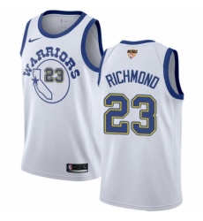 Men's Nike Golden State Warriors #23 Mitch Richmond Authentic White Hardwood Classics 2018 NBA Finals Bound NBA Jersey