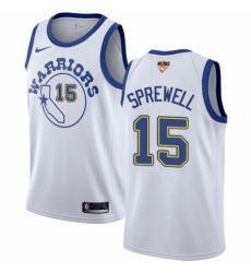 Women's Nike Golden State Warriors #15 Latrell Sprewell Swingman White Hardwood Classics 2018 NBA Finals Bound NBA Jersey