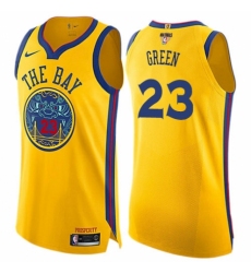 Women's Nike Golden State Warriors #23 Draymond Green Swingman Gold 2018 NBA Finals Bound NBA Jersey - City Edition
