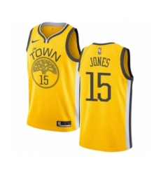Youth Nike Golden State Warriors #15 Damian Jones Yellow Swingman Jersey - Earned Edition