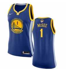 Women's Nike Golden State Warriors #1 JaVale McGee Swingman Royal Blue Road 2018 NBA Finals Bound NBA Jersey - Icon Edition