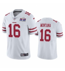 Men's San Francisco 49ers #16 Joe Montana White Vapor Untouchable Limited Stitched 2024 Super Bowl LVIII Jersey