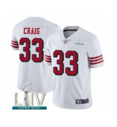 Youth San Francisco 49ers #33 Roger Craig Limited White Rush Vapor Untouchable Super Bowl LIV Bound Football Jersey