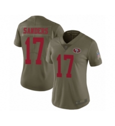 Women's San Francisco 49ers #17 Emmanuel Sanders Limited Olive 2017 Salute to Service Football Jersey