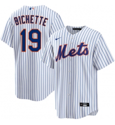 Men's New York Mets #19 Bo Bichette 2026 White Cool Base Stitched Baseball Jersey