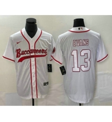 Men's Nike Tampa Bay Buccaneers #13 Mike Evans White Cool Base Stitched Baseball Jersey