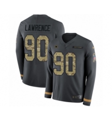 Men's Nike Dallas Cowboys #90 Demarcus Lawrence Limited Black Salute to Service Therma Long Sleeve NFL Jersey