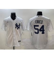 Mens New York Yankees #54 Max Fried White Cool Base Stitched Baseball Jersey