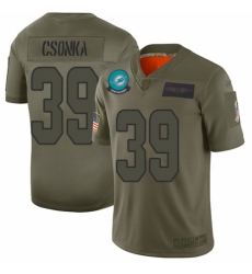 Men's Miami Dolphins #39 Larry Csonka Limited Camo 2019 Salute to Service Football Jersey
