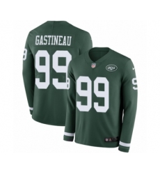 Youth Nike New York Jets #99 Mark Gastineau Limited Green Therma Long Sleeve NFL Jersey
