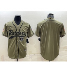 Men's Baltimore Ravens Blank Olive Salute to Service Cool Base Stitched Baseball Jersey