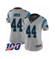 Women's Carolina Panthers #44 J.J. Jansen Silver Inverted Legend Limited 100th Season Football Jersey