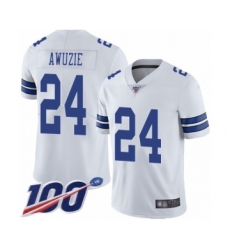 Men's Dallas Cowboys #24 Chidobe Awuzie White Vapor Untouchable Limited Player 100th Season Football Jersey